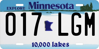 MN license plate 017LGM