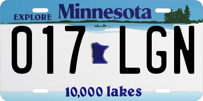 MN license plate 017LGN