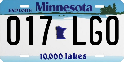 MN license plate 017LGO