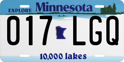 MN license plate 017LGQ