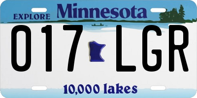 MN license plate 017LGR