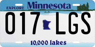 MN license plate 017LGS
