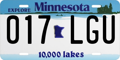 MN license plate 017LGU