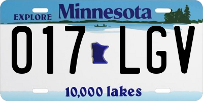 MN license plate 017LGV