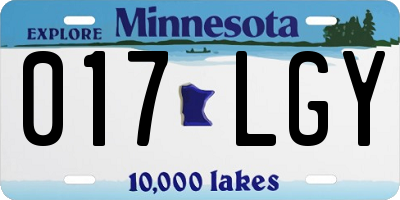MN license plate 017LGY