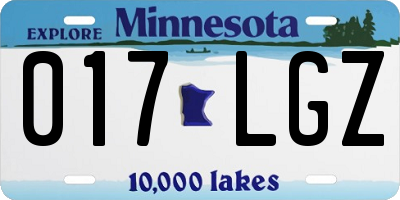 MN license plate 017LGZ