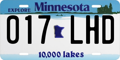 MN license plate 017LHD