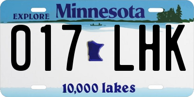 MN license plate 017LHK