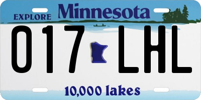 MN license plate 017LHL