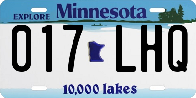 MN license plate 017LHQ