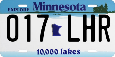 MN license plate 017LHR