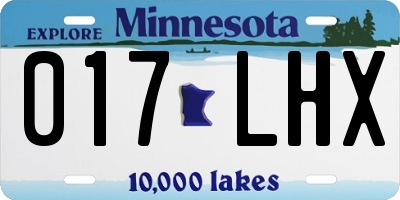 MN license plate 017LHX