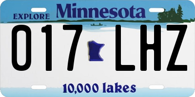 MN license plate 017LHZ