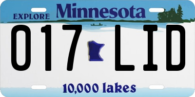 MN license plate 017LID