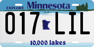 MN license plate 017LIL