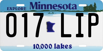 MN license plate 017LIP