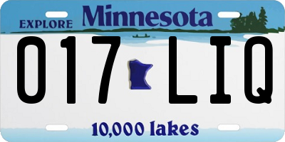 MN license plate 017LIQ