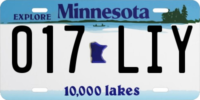 MN license plate 017LIY