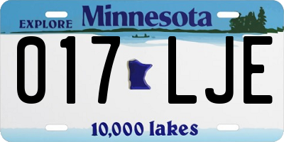 MN license plate 017LJE