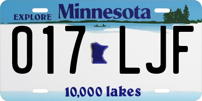 MN license plate 017LJF
