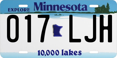 MN license plate 017LJH