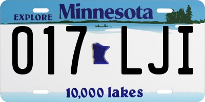 MN license plate 017LJI