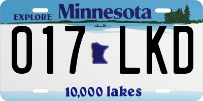 MN license plate 017LKD