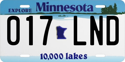 MN license plate 017LND
