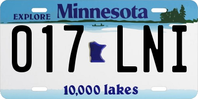 MN license plate 017LNI