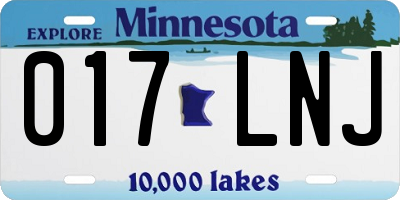 MN license plate 017LNJ