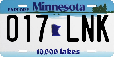 MN license plate 017LNK