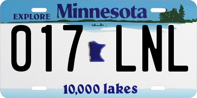 MN license plate 017LNL