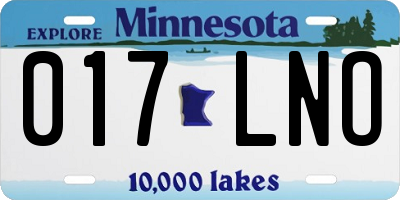 MN license plate 017LNO