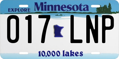 MN license plate 017LNP