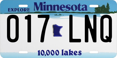 MN license plate 017LNQ