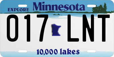 MN license plate 017LNT