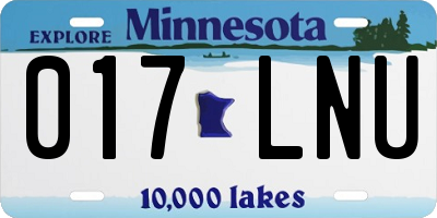 MN license plate 017LNU