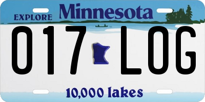 MN license plate 017LOG