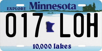 MN license plate 017LOH