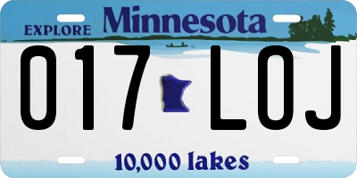 MN license plate 017LOJ