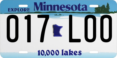 MN license plate 017LOO
