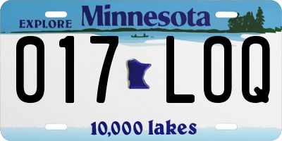 MN license plate 017LOQ