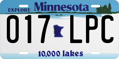 MN license plate 017LPC
