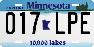 MN license plate 017LPE