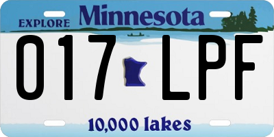 MN license plate 017LPF