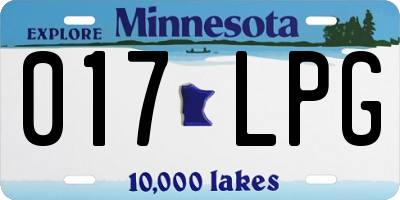 MN license plate 017LPG
