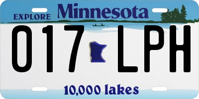 MN license plate 017LPH