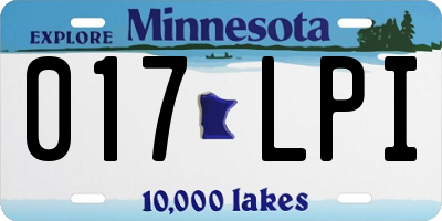 MN license plate 017LPI