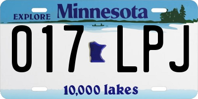 MN license plate 017LPJ