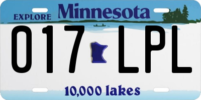 MN license plate 017LPL